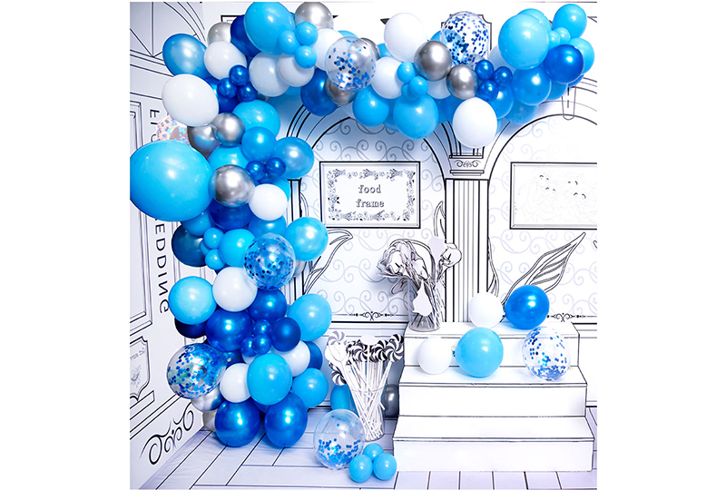 juego de guirnaldas de globos azules
