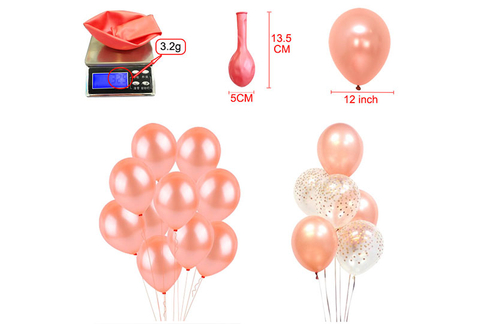 Globo de látex de oro rosa de 3,2 g de 12 pulgadas