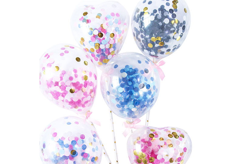 Mini globo de confeti de 5 pulgadas para decoración de pasteles de cumpleaños